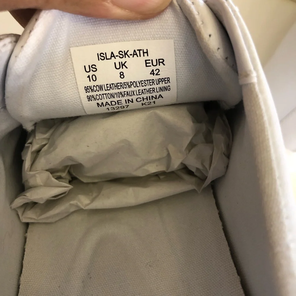 Lauren Ralph Lauren Woman’s Isla Leather Platform Trainer Slip-On Sneakers Sz 10